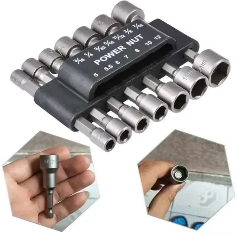 Power Tools Pneumatic - Jeu de 9/14 pièces, clé à